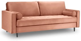 Różowa aksamitna sofa Milo Casa Santo, 219 cm
