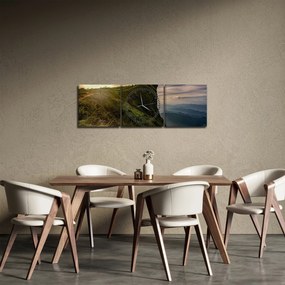 Obraz kobiet na klifie (z zegarem) (90x30 cm)