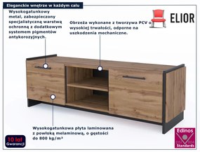 Nowoczesna szafka RTV dąb wotan + czarny F7-G12