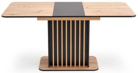 Stół do jadalni rozkładany płyta dąb artisan/czarny 120-158/77/77 cm WILSON