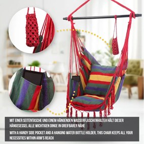 MIADOMODO Wiszący fotel bujany, kolorowy