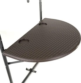Wiszący rattanowy składany stół - brązowy