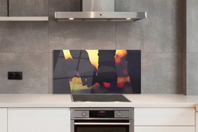 Szklany Panel Dłonie Zakochanych w Blasku Świateł