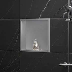 PÓŁKA WNĘKOWA ŁAZIENKOWA 30x30 stal szczotkowana