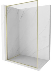 Mexen Kioto-XF L ścianka prysznicowa Walk-in z ramką 60 x 202 cm, transparent 10 mm, złota szczotkowana - 800-060-174-55-00-XF
