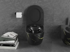 Mexen Lena miska wc Rimless z deską wolnoopadającą slim, duroplast, czarna kamień - 30224098
