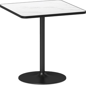 HOMCOM Stół jadalny, 70 x 70 cm kwadratowy stół kuchenny dla 4 osób z efektem marmuru do kuchni, biały | Aosom PL