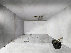 Mexen Lunar-F drzwi prysznicowe składane lewe 125 cm, transparent, złote szczotkowane - 836S-125-050-55-00-L