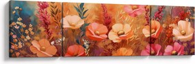 Obraz - Kwiaty łąkowe, malarstwo (170x50 cm)