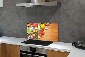 Szklany Panel Warzywna Kompozycja z Pieczarkami