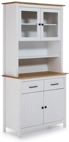 Biała witryna z litego drewna sosnowego 90x180 cm Miranda – Marckeric