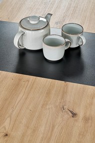 Stół do jadalni rozkładany płyta dąb artisan/czarny 120-158/77/77 cm WILSON