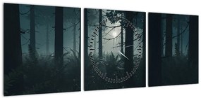 Obraz - Paproć w świetle księżyca (z zegarem) (90x30 cm)