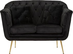 Czarna aksamitna sofa 130 cm Budapest – Mauro Ferretti