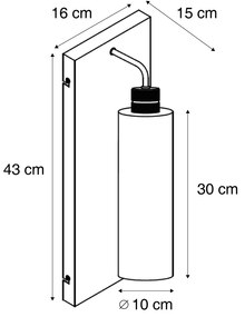 Lampa ścienna w stylu Hotel Chic ciemny brąz z bursztynowym szkłem - StavelotElegancki hotelowy Oswietlenie wewnetrzne
