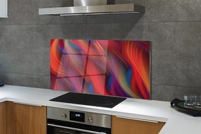 Panel szklany do Kuchni Barwne Pasy Fraktalne