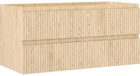 Mexen Rivel szafka łazienkowa podumywalkowa 100 cm, 2 szuflady, ryflowana , dąb - 91A20-10047-2-BFF81
