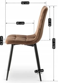 Zestaw Stół Okrągły LAUREN 90 cm Dąb Rustykalny/Czarny i 4 Krzesła PERU Brązowe