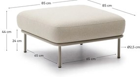 Beżowy podnóżek z materiału bouclé Aurum – Kave Home