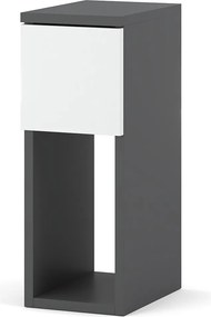 Szafka Nocna Szary Mat Biały Mat 1 Szuflada 20 cm Stolik Nakastlik Do Sypialni