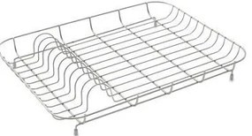 Niski chromowany metalowy ociekacz na naczynia Addis, 43x33x7 cm