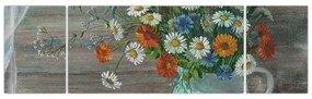 Obraz - Kwiaty polne, obraz olejny (170x50 cm)