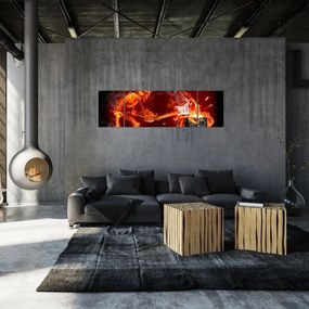Obraz - Muzyka w płomieniach (170x50 cm)