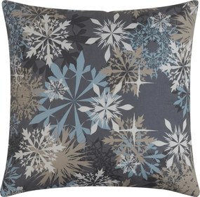 Poszewka na poduszkę z mikrofibry SNOWFLAKE 45x45 cm, niebieskoszara