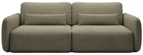 Kanapa 3-osobowa rozkładana z zieloną teksturowaną tapicerką - VOPOZA