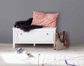 Biała niska szafka na buty do przedpokoju - Omaron 14X