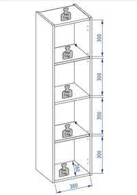 Szafka łazienkowa VOG 33 cm czarny mat ze złotym uchwytem KROFAM