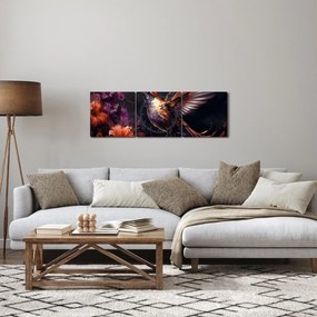 Obraz - Koliber (z zegarem) (90x30 cm)