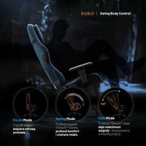 Fotel Gamingowy Diablo X.One Prime, Normal Size, Meta Ocean