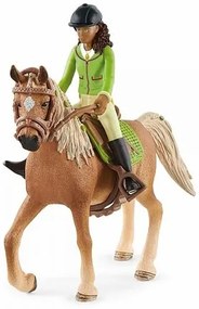 Schleich 42542 Czarnowłosa Sarah z ruchomymi stawami na koniu Mystery