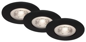 Briloner - ZESTAW 3x LED Łazienkowa oprawa wpuszczana LED/4,9W/230V IP44 czarna