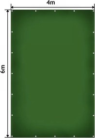 JAGO Plandeka 650 g/m², oczka aluminiowe, zielona, 4 x 6 m