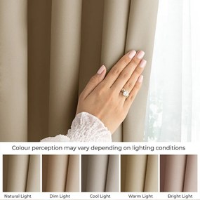 Beżowa zasłona częściowo zaciemniająca (dimout) 140x250 cm Carli Tie – Restilo