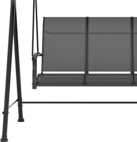 Outsunny Huśtawka Ogrodowa 3-osobowa z Regulowanym Dachem Szara | Aosom PL