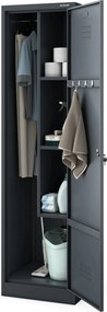 Metalowa szafa gospodarcza wąska Agnes 50x50x185 cm, antracyt