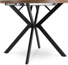 Stół Okrągły Rozkładany LUGO 90-190 cm Dąb Rustykalny/Czarny Loft