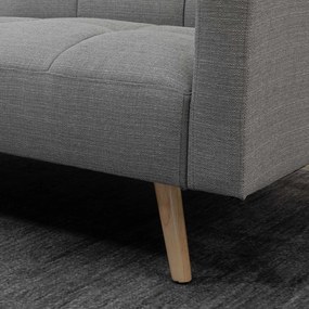 HOMCOM 2 w 1 sofa rozkładana 205 x 88 cm z funkcją łóżka, kanapa z poduszką, wygląd lnu, szary | Aosom PL