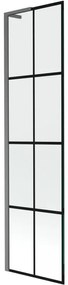 Mexen Next L parawan nawannowy 1-skrzydłowy 50 x 150 cm, czarna kratka,  gun gray szczotkowany - 895-050-000-03-77-66