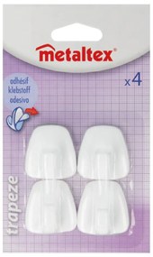 Zestaw 4 białych plastikowych samoprzylepnych haczyków Metaltex John