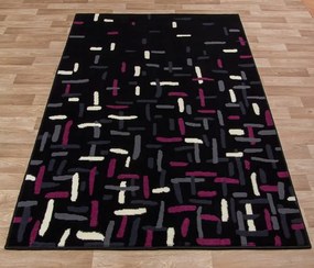 Dywan nowoczesny Luna Elements Czarno-Fioletowy 140 cm x 200 cm