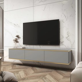 Szafka RTV wisząca VENEZIA 175 cm do Salonu pod Telewizor - Szary