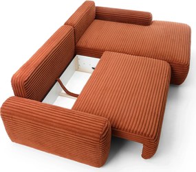 Ceglasty narożnik z funkcją spania i pojemnikiem E7-K07