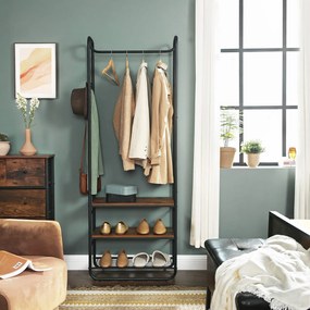 Ściana do przedpokoju TAYLOR z szafką na buty 181x58 cm, rustykalny brązowy