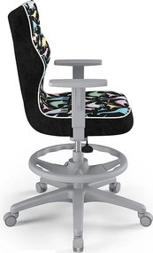 Obrotowe krzesło dla młodzieży Duo Grey rozmiar 6 (159-188 cm) wzory i podnóżek