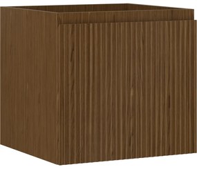 Mexen Rivel szafka łazienkowa podumywalkowa 50 cm, 1 szuflada, ryflowana , orzech - 91A20-05047-1-BF86