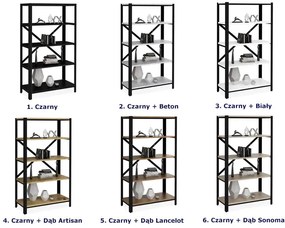 Czarny metalowy regał na książki E9-G76